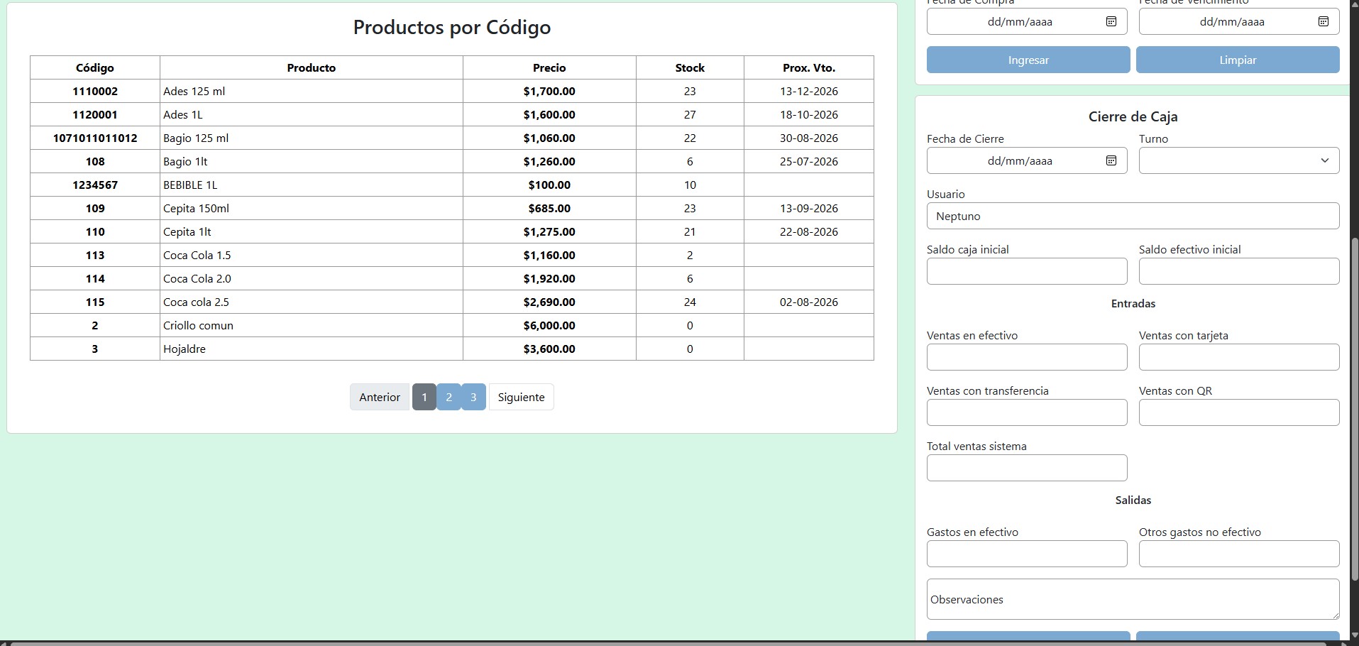 FoodFlow - Productos y Cierre